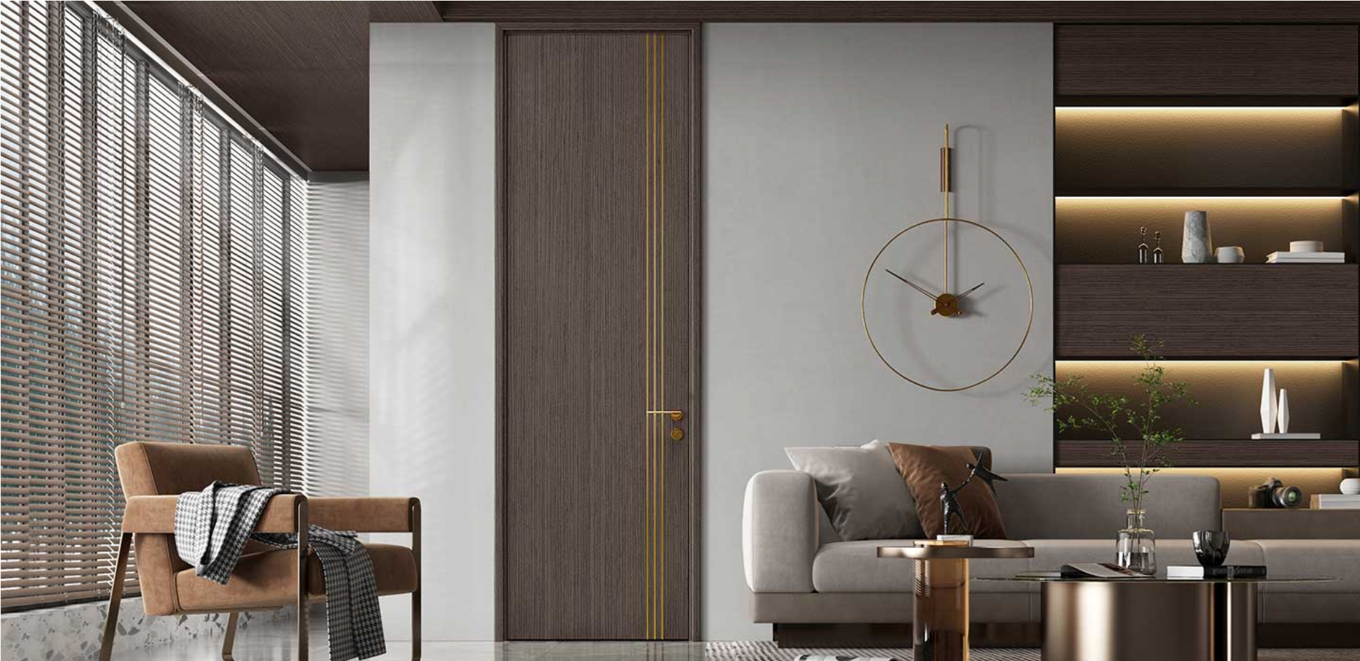 Modern Solid Wood Interior Bedroom Door - YDY037D